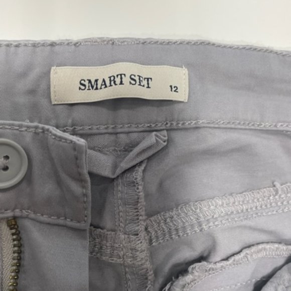 SMART SET Light Gray Cotton Pants Mid-Rise ~ Size 12 with tags - Picture 14 of 15